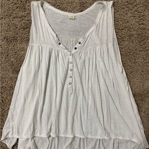 Free People Women's White Button Tank Top